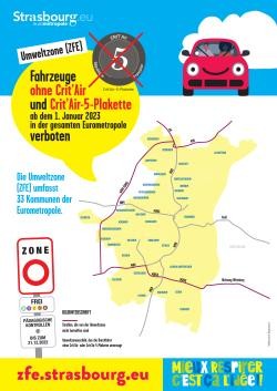 Umweltzone Straßburg eine schematische Darstellung der Umweltzone mit den Routen zur Umfahrung